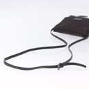 FENDI Zucchino Canvas Shoulder Bag Black Silver Auth 197666-7