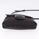 FENDI Zucchino Canvas Shoulder Bag Black Silver Auth 197666-5