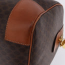 CELINE Macadam Canvas Boston Bag PVC Leather Brown Gold Auth 197668V-12