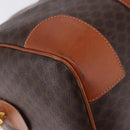 CELINE Macadam Canvas Boston Bag PVC Leather Brown Gold Auth 197668V-13