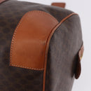 CELINE Macadam Canvas Boston Bag PVC Leather Brown Gold Auth 197668V-14