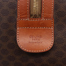 CELINE Macadam Canvas Boston Bag PVC Leather Brown Gold Auth 197668V-15