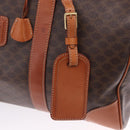 CELINE Macadam Canvas Boston Bag PVC Leather Brown Gold Auth 197668V-16