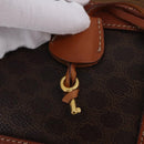 CELINE Macadam Canvas Boston Bag PVC Leather Brown Gold Auth 197668V-17