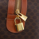 CELINE Macadam Canvas Boston Bag PVC Leather Brown Gold Auth 197668V-19