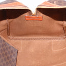 CELINE Macadam Canvas Boston Bag PVC Leather Brown Gold Auth 197668V-22