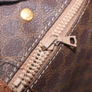 CELINE Macadam Canvas Boston Bag PVC Leather Brown Gold Auth 197668V-24