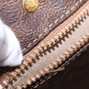 CELINE Macadam Canvas Boston Bag PVC Leather Brown Gold Auth 197668V-25