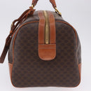 CELINE Macadam Canvas Boston Bag PVC Leather Brown Gold Auth 197668V-5