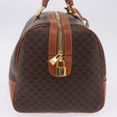 CELINE Macadam Canvas Boston Bag PVC Leather Brown Gold Auth 197668V-6