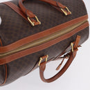 CELINE Macadam Canvas Boston Bag PVC Leather Brown Gold Auth 197668V-7