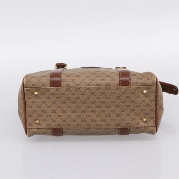 GUCCI Micro GG Supreme Hand Bag PVC Beige Gold 000 101 0140 Auth 197669