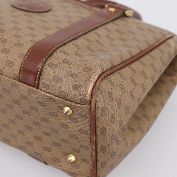 GUCCI Micro GG Supreme Hand Bag PVC Beige Gold 000 101 0140 Auth 197669