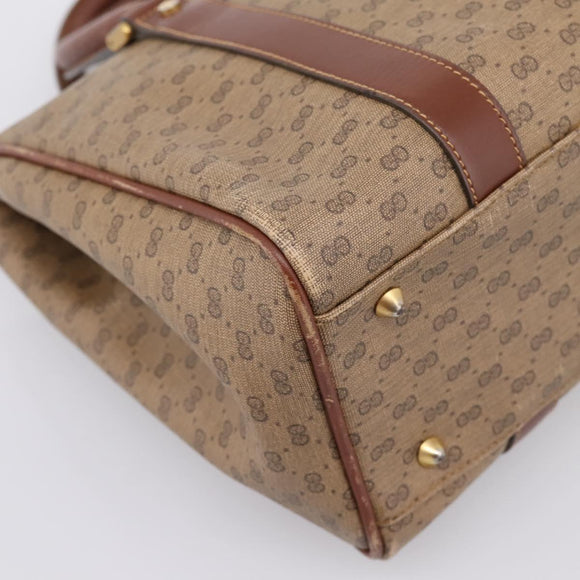 GUCCI Micro GG Supreme Hand Bag PVC Beige Gold 000 101 0140 Auth 197669