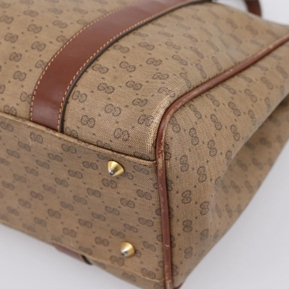 GUCCI Micro GG Supreme Hand Bag PVC Beige Gold 000 101 0140 Auth 197669
