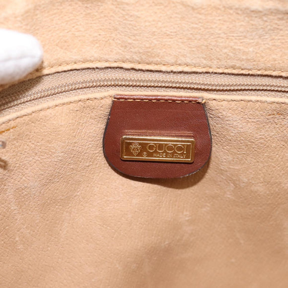 GUCCI Micro GG Supreme Hand Bag PVC Beige Gold 000 101 0140 Auth 197669