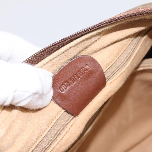 GUCCI Micro GG Supreme Hand Bag PVC Beige Gold 000 101 0140 Auth 197669