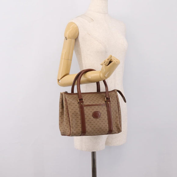 GUCCI Micro GG Supreme Hand Bag PVC Beige Gold 000 101 0140 Auth 197669