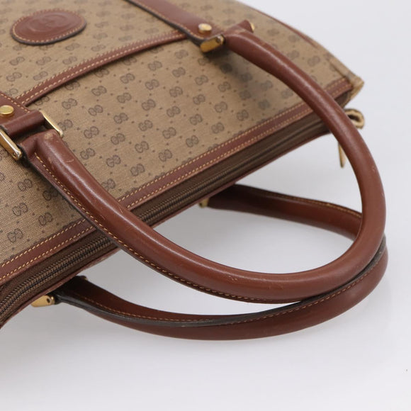 GUCCI Micro GG Supreme Hand Bag PVC Beige Gold 000 101 0140 Auth 197669