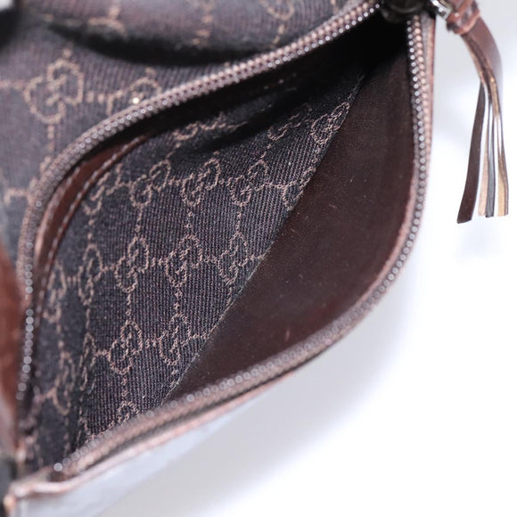 GUCCI GG Canvas Hand Bag Black Silver 28893 Auth 197671