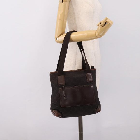 GUCCI GG Canvas Hand Bag Black Silver 28893 Auth 197671