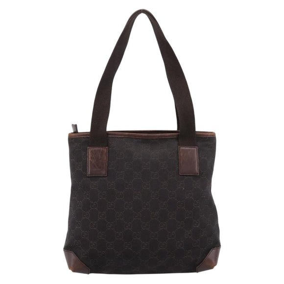 GUCCI GG Canvas Hand Bag Black Silver 28893 Auth 197671