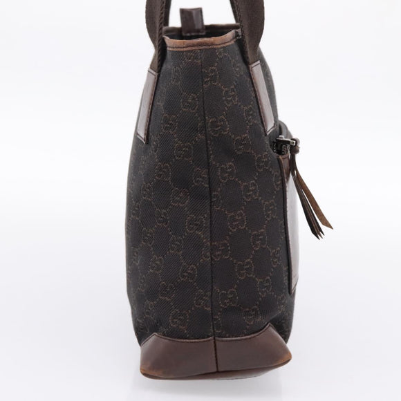 GUCCI GG Canvas Hand Bag Black Silver 28893 Auth 197671
