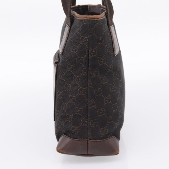 GUCCI GG Canvas Hand Bag Black Silver 28893 Auth 197671