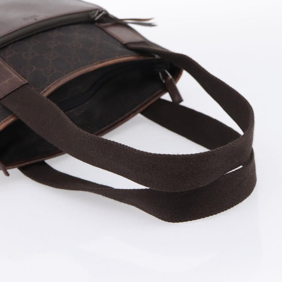 GUCCI GG Canvas Hand Bag Black Silver 28893 Auth 197671