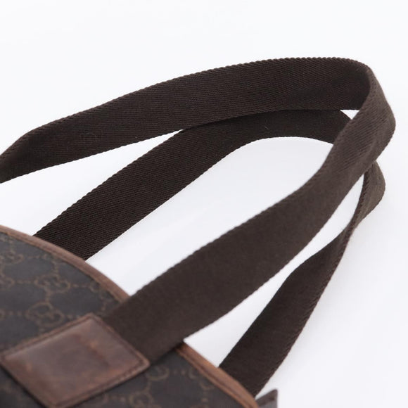 GUCCI GG Canvas Hand Bag Black Silver 28893 Auth 197671