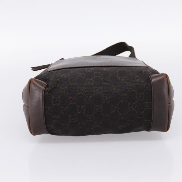GUCCI GG Canvas Hand Bag Black Silver 28893 Auth 197671