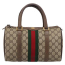 GUCCI GG Supreme Web Sherry Line Hand Bag PVC Beige Gold 39 02 006 Auth 197672-13