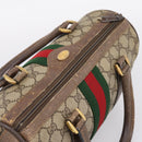 GUCCI GG Supreme Web Sherry Line Hand Bag PVC Beige Gold 39 02 006 Auth 197672-6