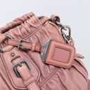 PRADA Hand Bag Leather 2way Pink Silver Auth 197673-21