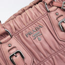 PRADA Hand Bag Leather 2way Pink Silver Auth 197673-22