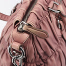 PRADA Hand Bag Leather 2way Pink Silver Auth 197673-23