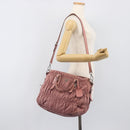 PRADA Hand Bag Leather 2way Pink Silver Auth 197673-29
