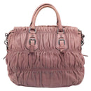 PRADA Hand Bag Leather 2way Pink Silver Auth 197673-2