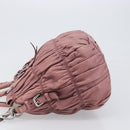 PRADA Hand Bag Leather 2way Pink Silver Auth 197673-4