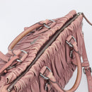 PRADA Hand Bag Leather 2way Pink Silver Auth 197673-14