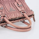 PRADA Hand Bag Leather 2way Pink Silver Auth 197673-6