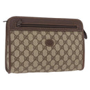 GUCCI GG Supreme Clutch Bag PVC Beige 014 115 6063 Auth 197675A-1