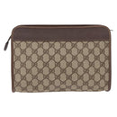 GUCCI GG Supreme Clutch Bag PVC Beige 014 115 6063 Auth 197675A-2