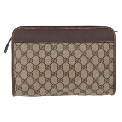 GUCCI GG Supreme Clutch Bag PVC Beige 014 115 6063 Auth 197675A - 0