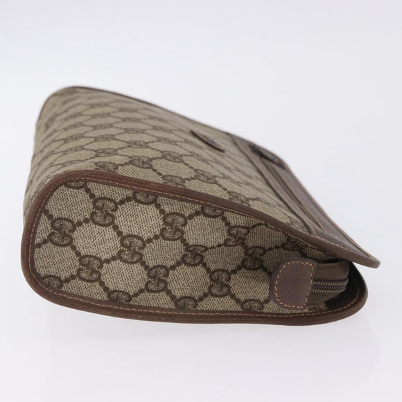 GUCCI GG Supreme Clutch Bag PVC Beige 014 115 6063 Auth 197675A