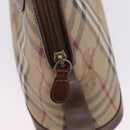 Burberrys Nova Check Hand Bag PVC Beige Gold Auth 197676-18