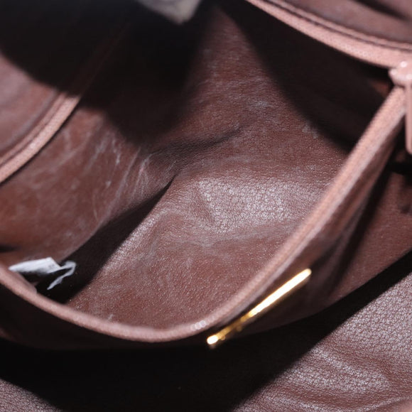 Burberrys Nova Check Hand Bag PVC Beige Gold Auth 197676