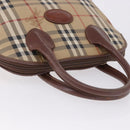 Burberrys Nova Check Hand Bag PVC Beige Gold Auth 197676-6