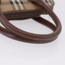 Burberrys Nova Check Hand Bag PVC Beige Gold Auth 197676-7