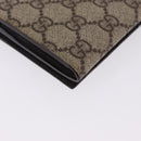 GUCCI GG Supreme Long Wallet PVC Beige Silver 115048 Auth 197678V-15
